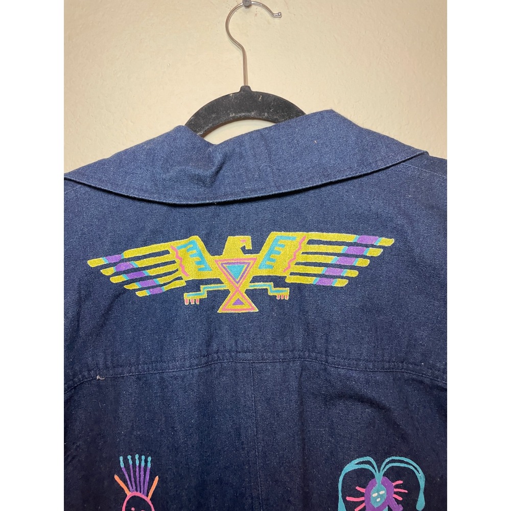 Vintage Art to Wear Kokopelli Native Inspired Eclectic Overshirt Statement Piece - Picture 10 of 14
